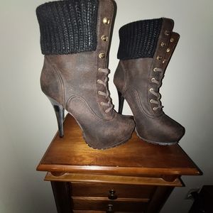 Brown stelletto boots